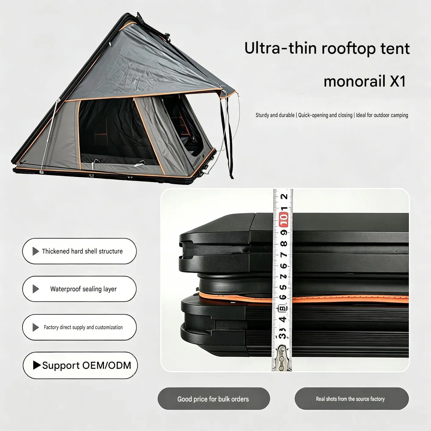 4x4 Campers Trailer Camper Pop up Glamping Car Roof Top Tent Automatic Aluminium Hard Shell Rooftop Tent view 6