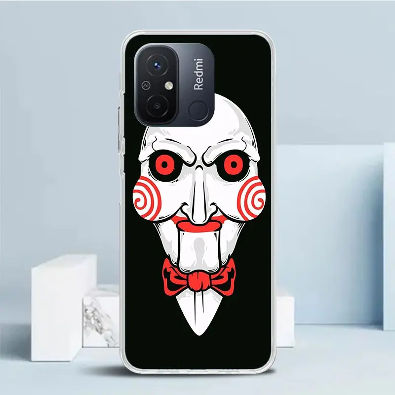 The Jigsaw Killer Horror Phone Case For Xiaomi Redmi 12C 12 10C 10 10A 9C 9A 9T 9 8 8A 7 7A 6 Pro 6A K20 K30 K40 S2 Soft Back Co