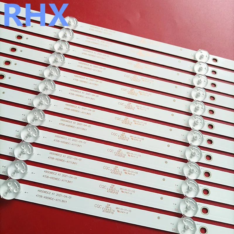 FOR New FOR 65inch 65U6700C K650WDC2 4708-K65WDC-A1113N11 6V 65.5CM LED backlight strip 100%NEW