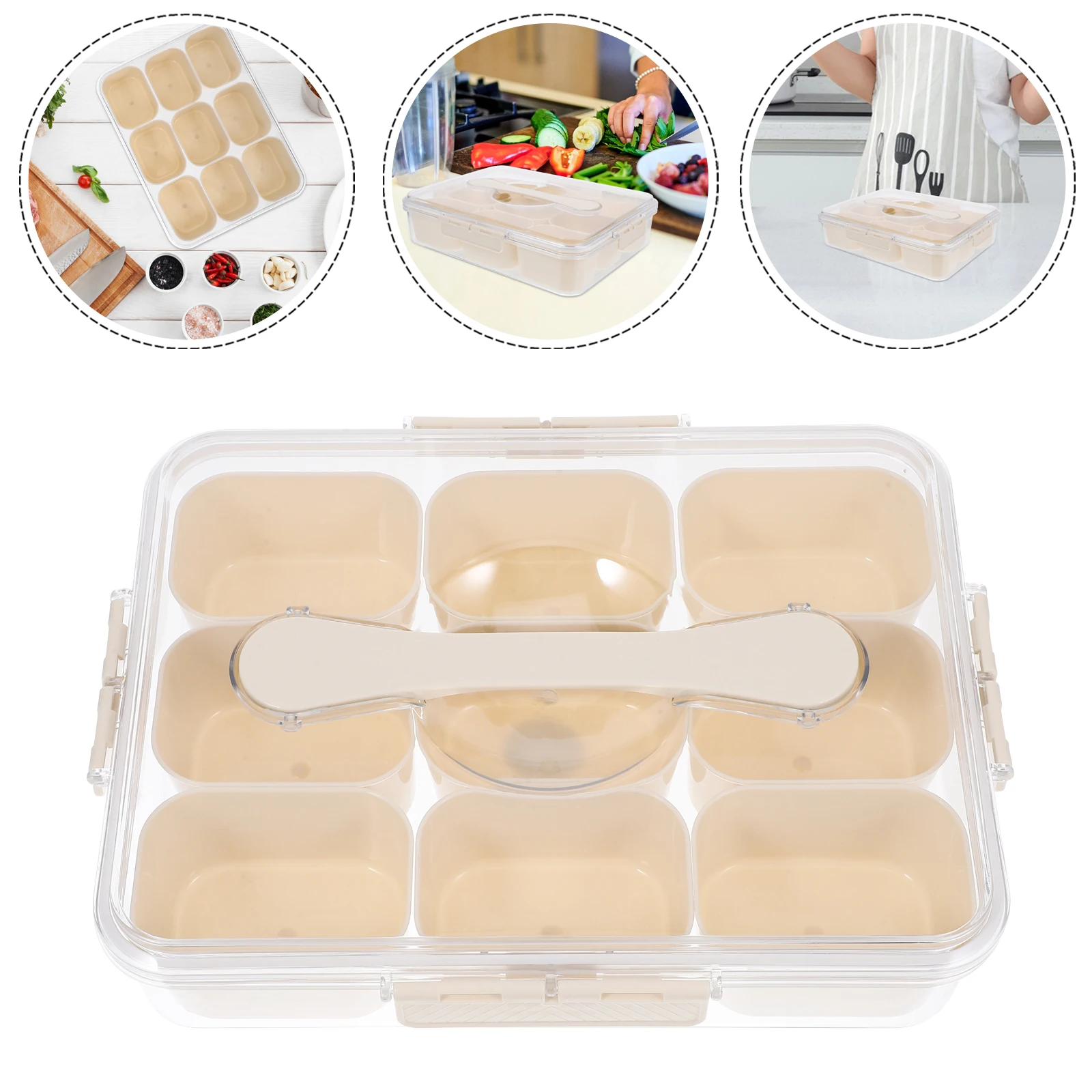 

9 Section Fruit Vegetable Storage Boxes Clear Transparent Fridge ganizer Multi function Freezer Bin Household Kitchen Container
