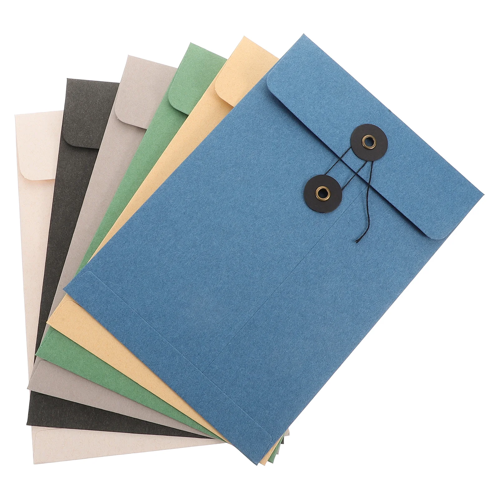 

6pcs Thick Document Folders Pockets Large Size Organizer For Office Home School Large Capacity String Button File Holder