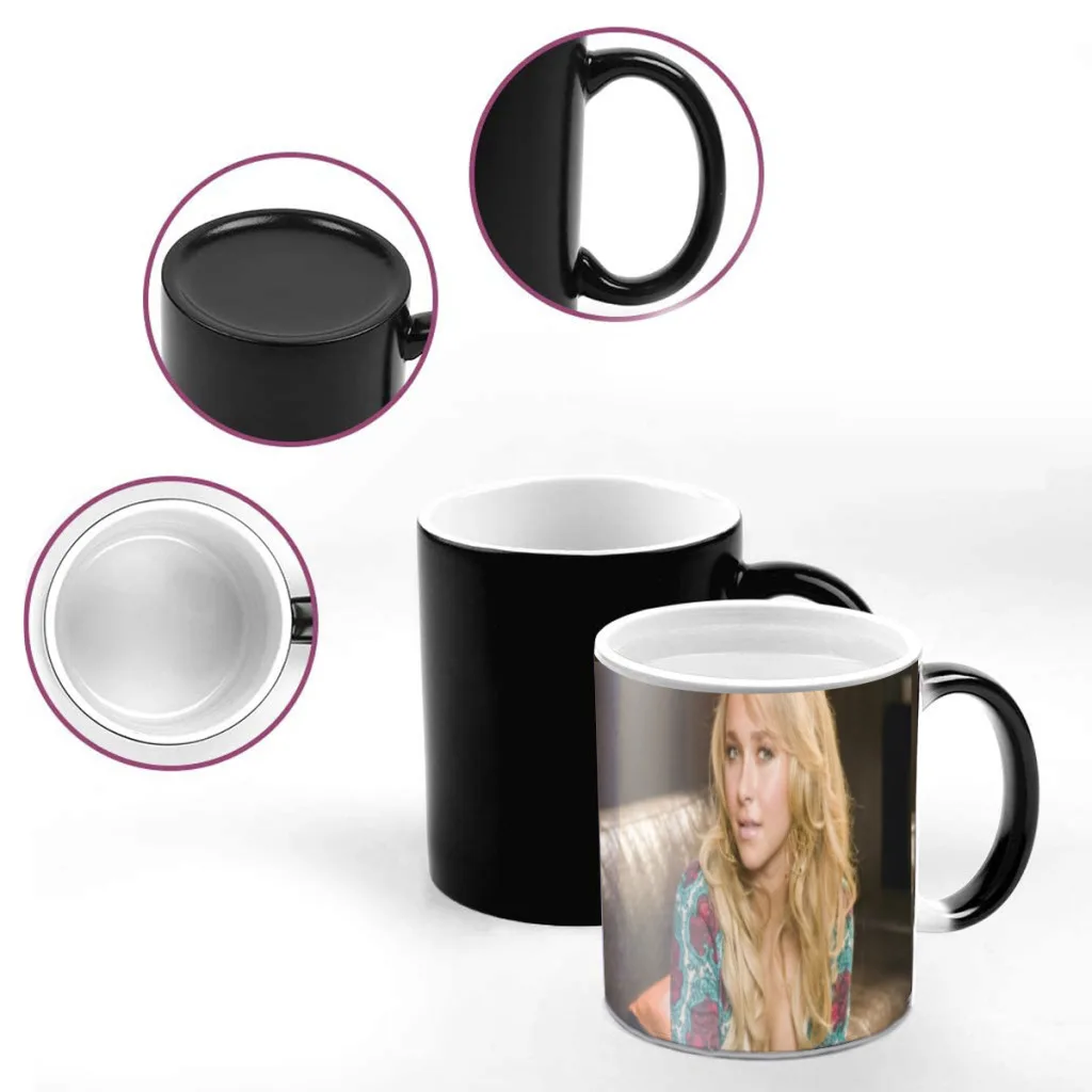 Hayden Leslie Panettiere Coffee Mugs Creativ Color Changing Milk Tea Cup Ceramic Magic Heat Sensitive Mug Gifts