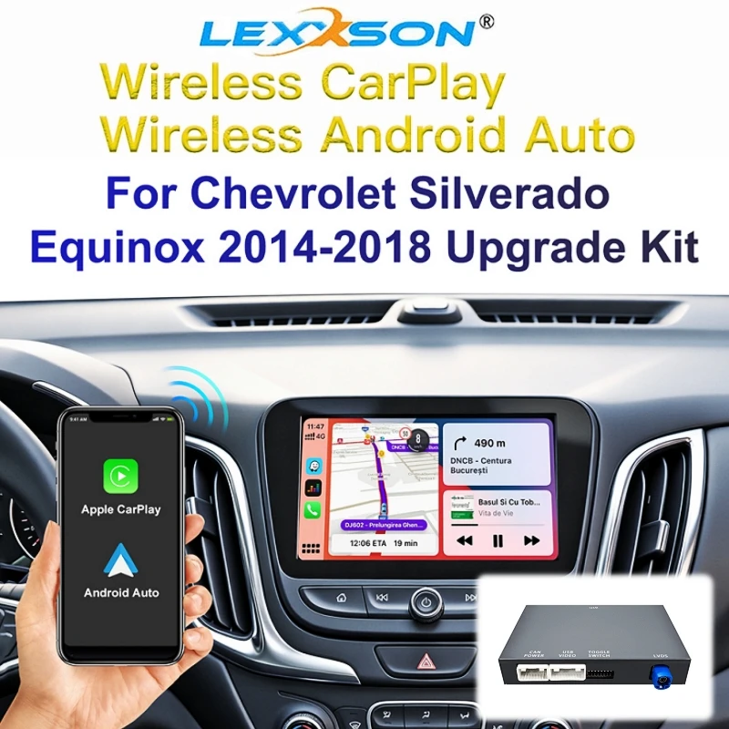 ANYFAR Wireless Carplay Android Auto Module For Chevrolet Silverado Equinox 2014-2018 8 inch Screen Car Play Adapter