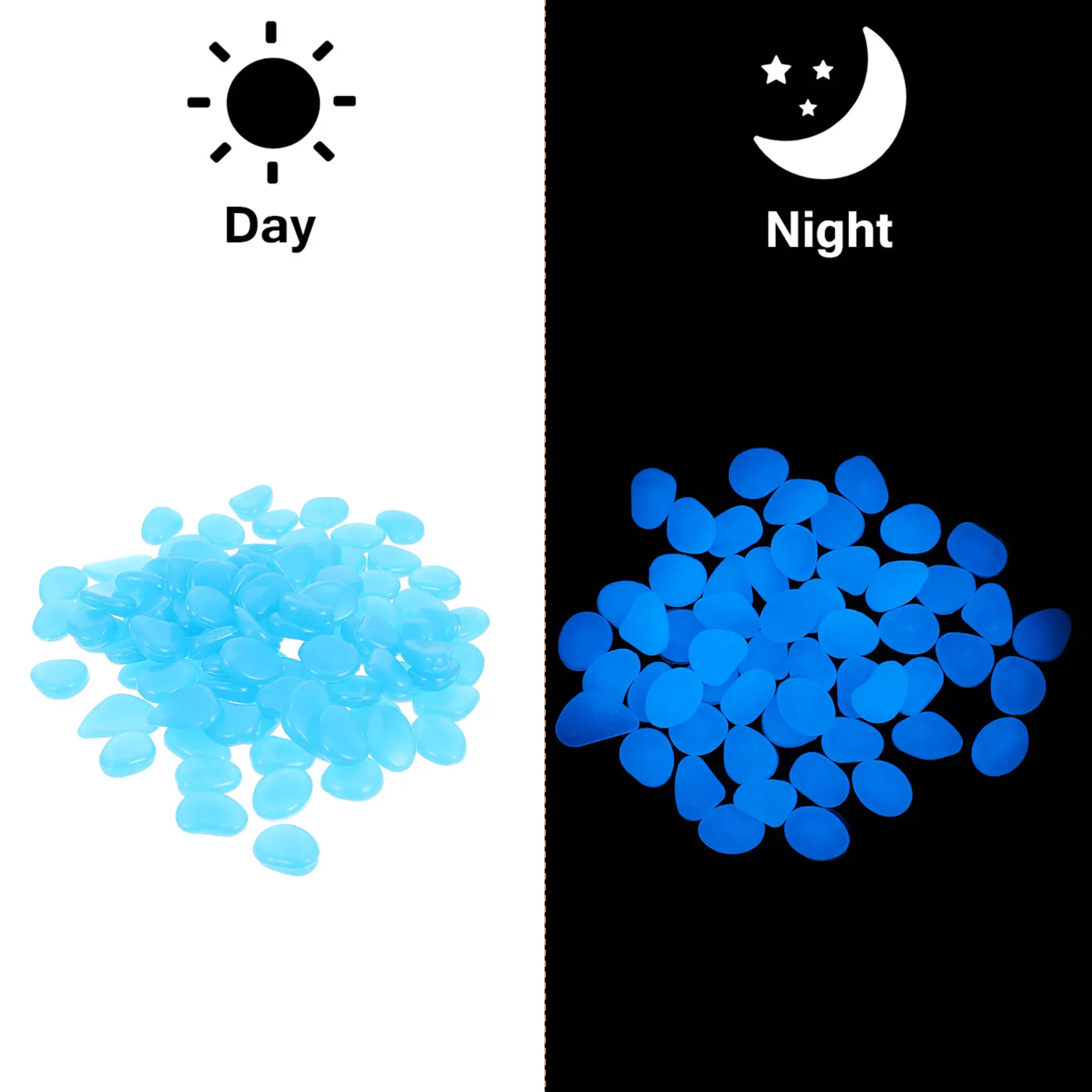 

300pcs Luminous Chic Aquarium Resin Stones Glowing Rocks Landscaping Gardening Decoration Dark Blue