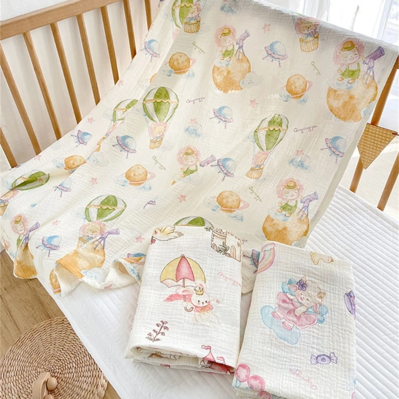 

Baby Blankets Muslin Swaddle For Newborn Double Layer Cotton Summer Blanket Bed Comforter Infant Baby Stuff