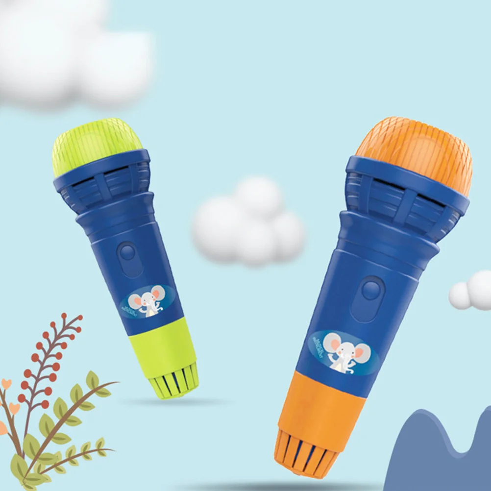 Simulated Microphone Set Bright Color Cartoon Animal Echo Microphones for Children Educational Music Partner