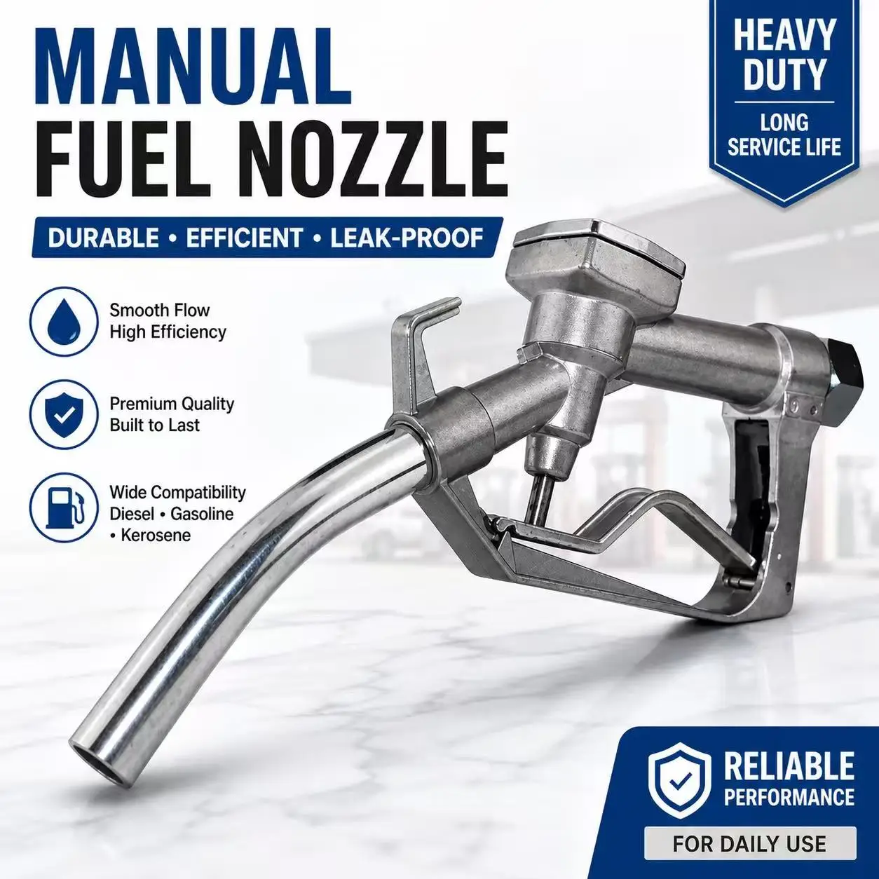 1inch & 3/4inch Manual Fuel Nozzle Farm Refueling Gun for Diesel Oil Petrol