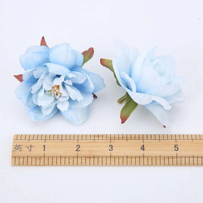 5Pcs Artificial Flowers 7.5cm Fake Flowers Heads for Home Room Dceor Garden Wedding Marriage Decoration Garland Gifts Accessory