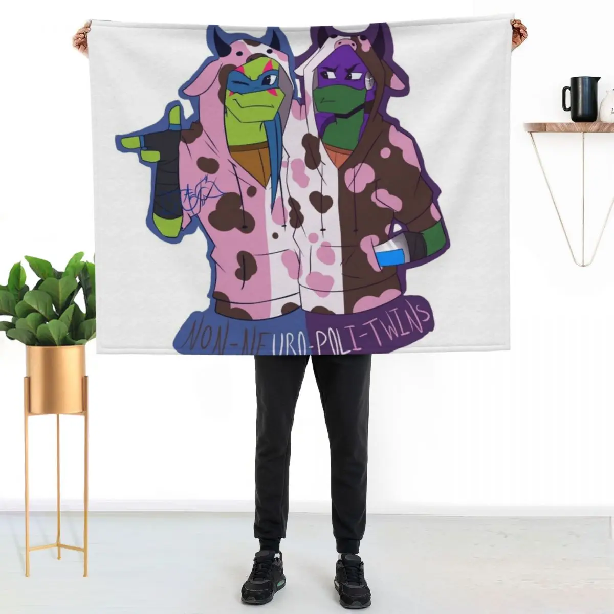 Non Neuro Poli Twins! Throw Blanket Blankets For Baby Thin Winter beds warm winter halloween Hairy Blankets