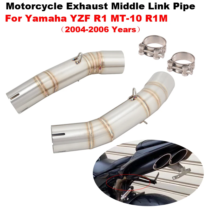 

Slip On For Yamaha YZF R1 MT-10 R1M MT10 2004 2005 2006 Motorcycle System Exhaust Escape Moto Muffler 50.8mm Middle Link Pipe