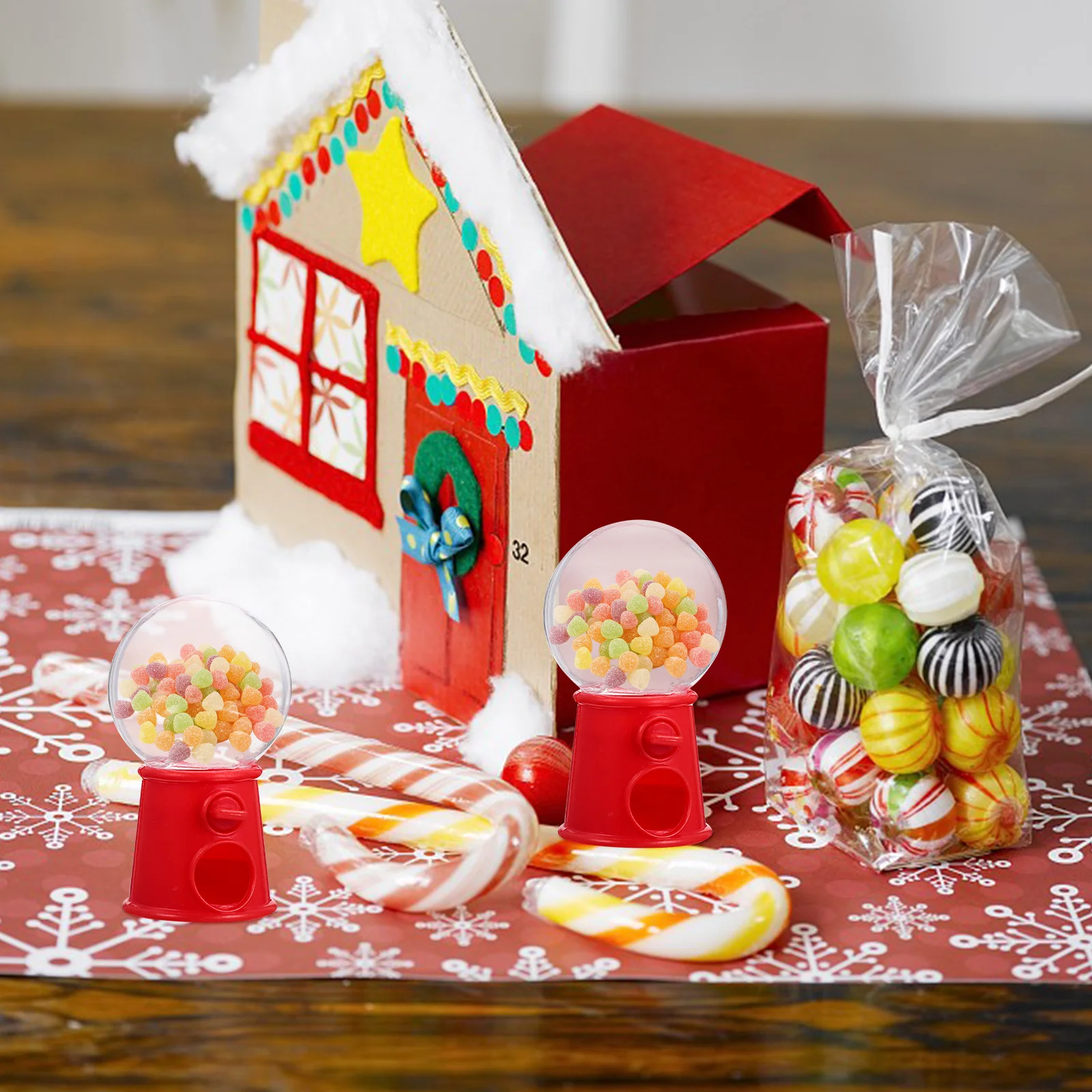 

12Pcs Gumball Machine Creative Mini Candy Dispenser Wedding Candy Box Cake Decoration Party Favors Mini Gumball Machine