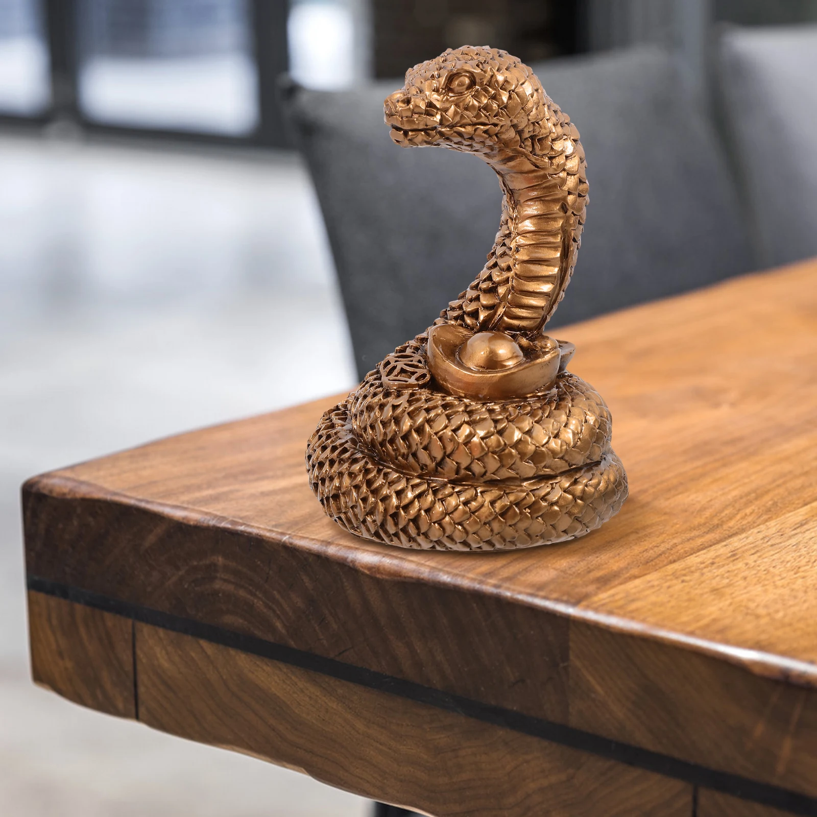 

Resin Small Snake Statue Realistic Animal Decoration Lightweight Home Supplies Garden Yard Balcony Resin Snake Statue