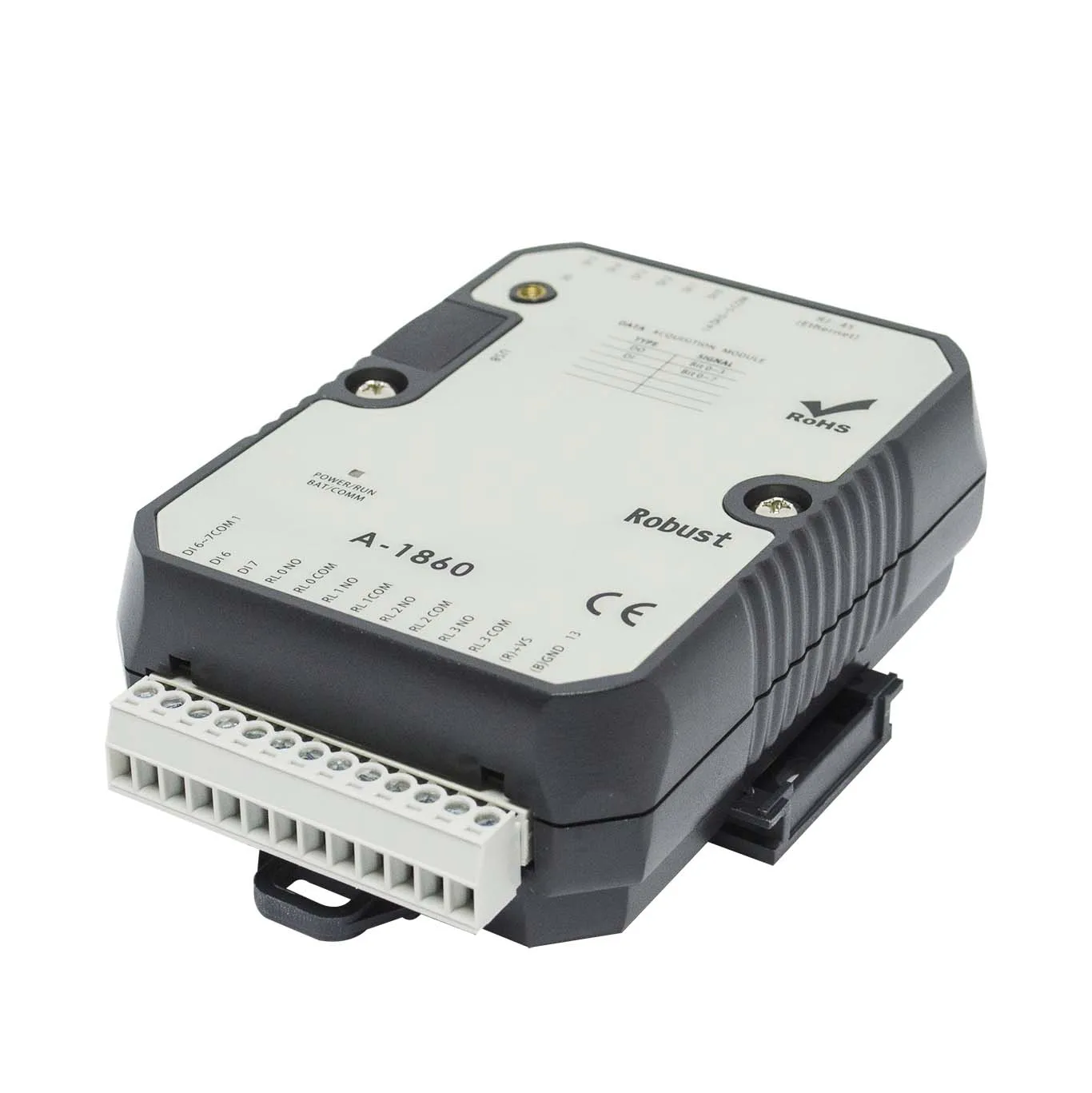 โมดูล Modbus TCP IO พร้อมพอร์ตอีเธอร์เน็ตเอาต์พุตรีเลย์8DI 4DO (รีเลย์)(A-1860)*