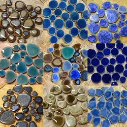 Tessere di mosaico in ceramica ovale da 100g pezzo di mosaico multicolore mosaico fai da te che fa pietre per artigianato Hobby arti decorazione della parete di casa arte