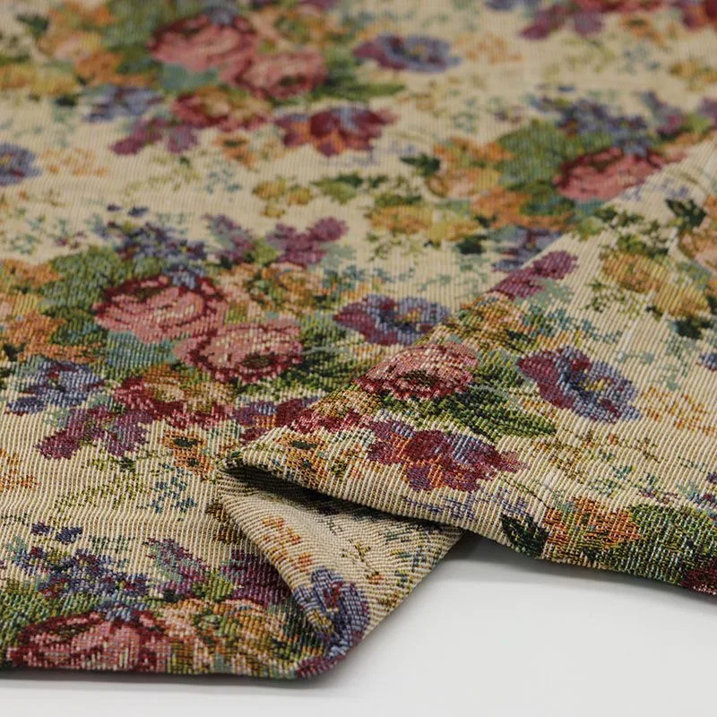 

50*150cm Oil Painting Style Flower Jacquard Fabric DIY Sewing Skirt Luggage Sofa Pillow Fabric for Bags Shoes Clothing
