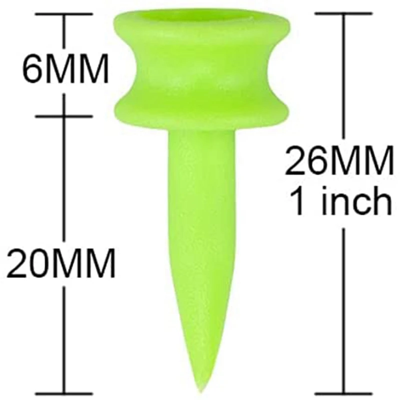 Step Down Golf Tees 1 Inch 100 Count Plastic Golf Castle Small Tees(Green)