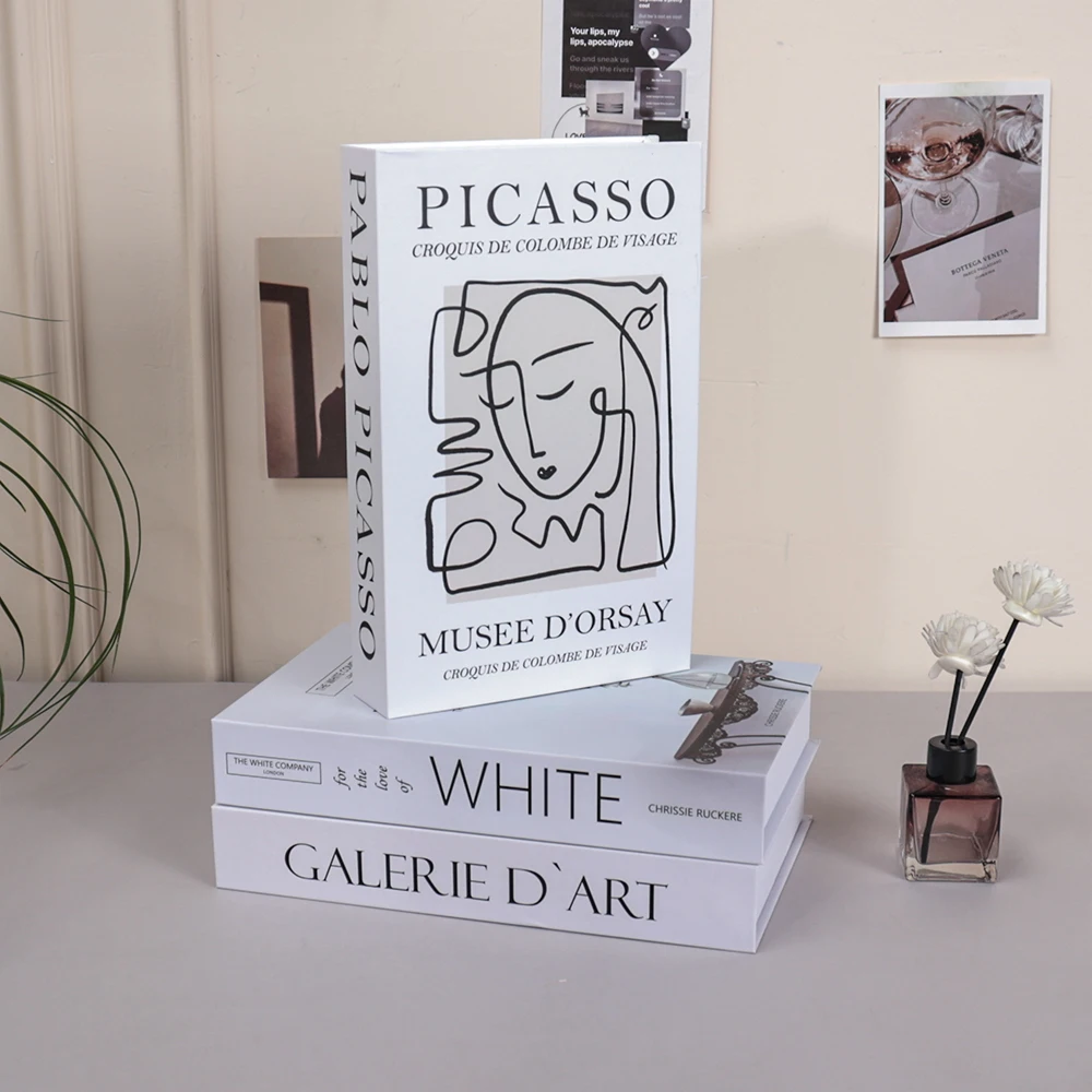 Luxus gefälschte Bücher ästhetische Couchtisch Bücher Fernbedienung Aufbewahrungsbox Wohnzimmer Ornament gefälschte Bücher für Dekorationen – Detail 5