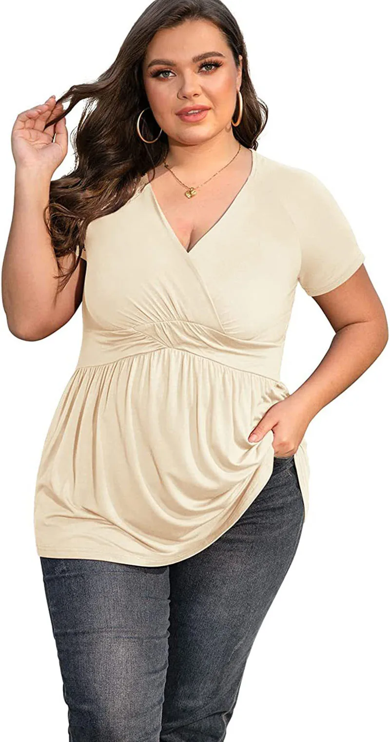 2026 Women's clothing Spring/Summer New Women's T-shirt V-neck Top for Foreign Trade Women's Clothing t-shirts T-shirts tops