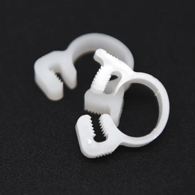 5pcs Hose Clamp 3.8~59mm Plastic Line Water Pipe Strong Clip Spring Hoops Fuel Air Tube Fitting Fastener Fixed Tool White Black