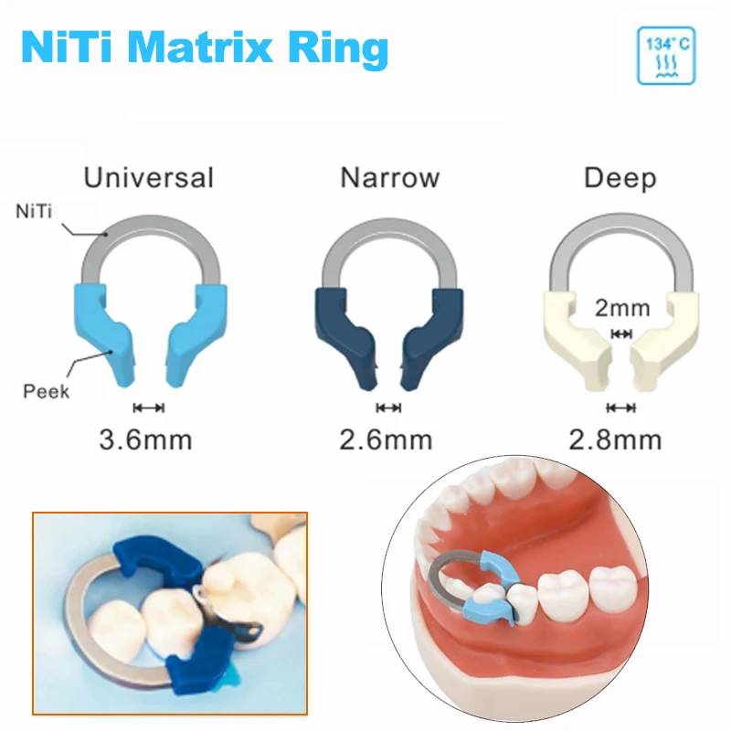 Dental Sectional Matrix Bands Sectional Metal Matrix System Universal Narrow Nickel Titanium Clamping Ring Dentist Tools