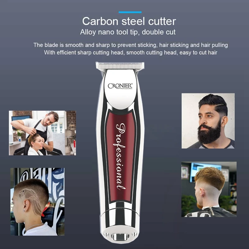 شفرة يمكن أن تكون صفرًا، ماكينة تشذيب الشعر الاحترافية اللاسلكية للرجال، ماكينة قص الشعر الكهربائية القابلة لإعادة الشحن