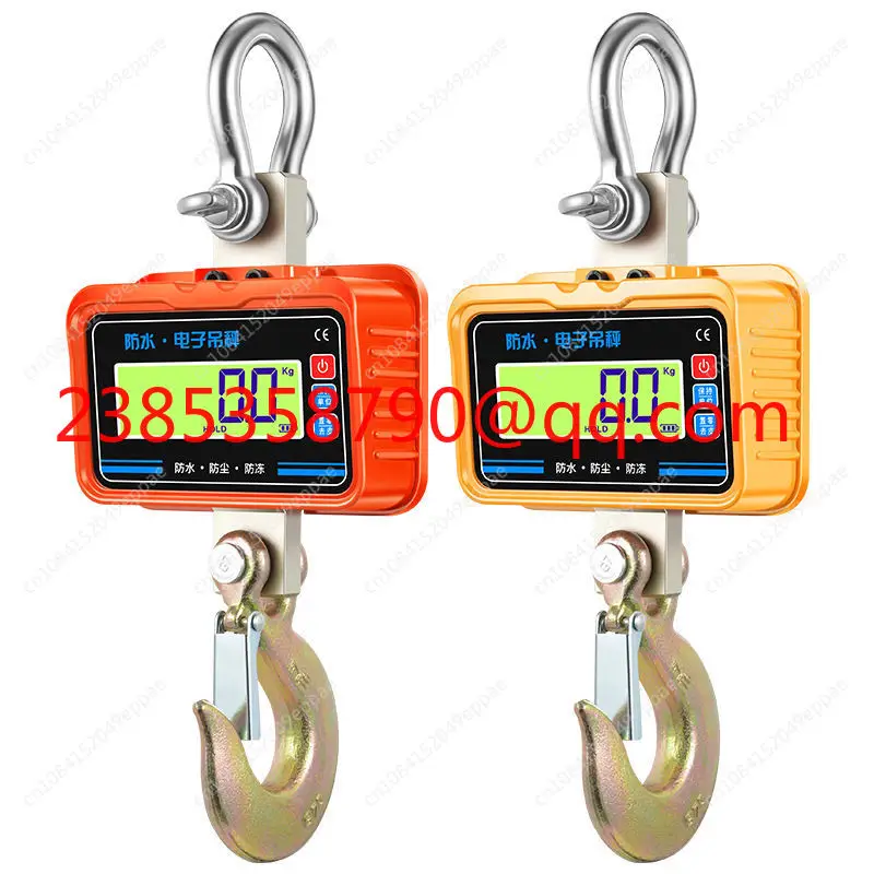 3000KG Electronic Hanging Scale Waterproof Crane Scales Remote Control Heavy Duty Alloy Steel Hook Weighing Tools 3T LCD Display