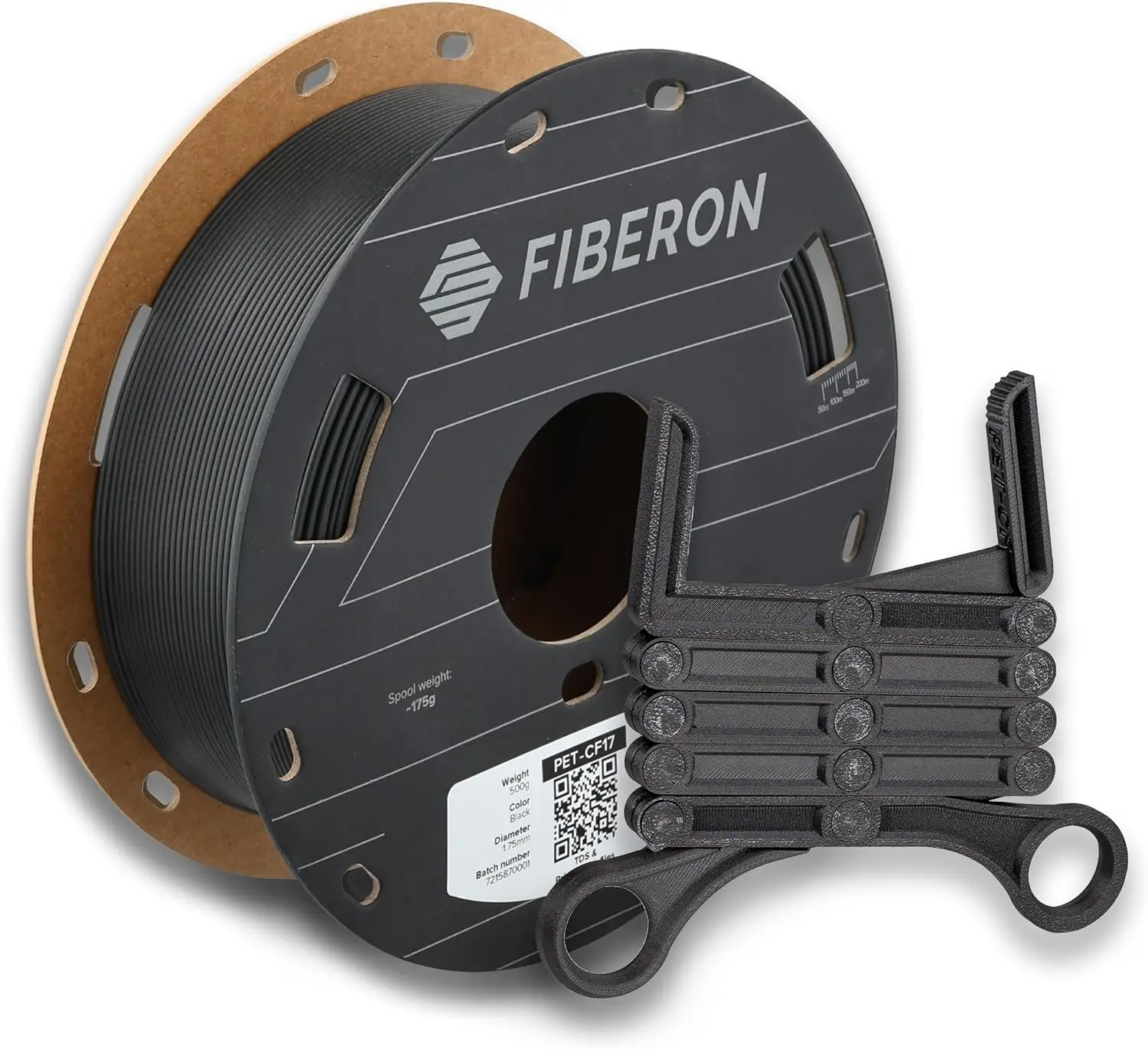 

Филамент Polymaker Fiberon PET-CF17 для 3D-печати, черный, 1.75 мм, 0.5 кг, отличная стабильность и жесткость - усилен углеродным волокном Fiberon