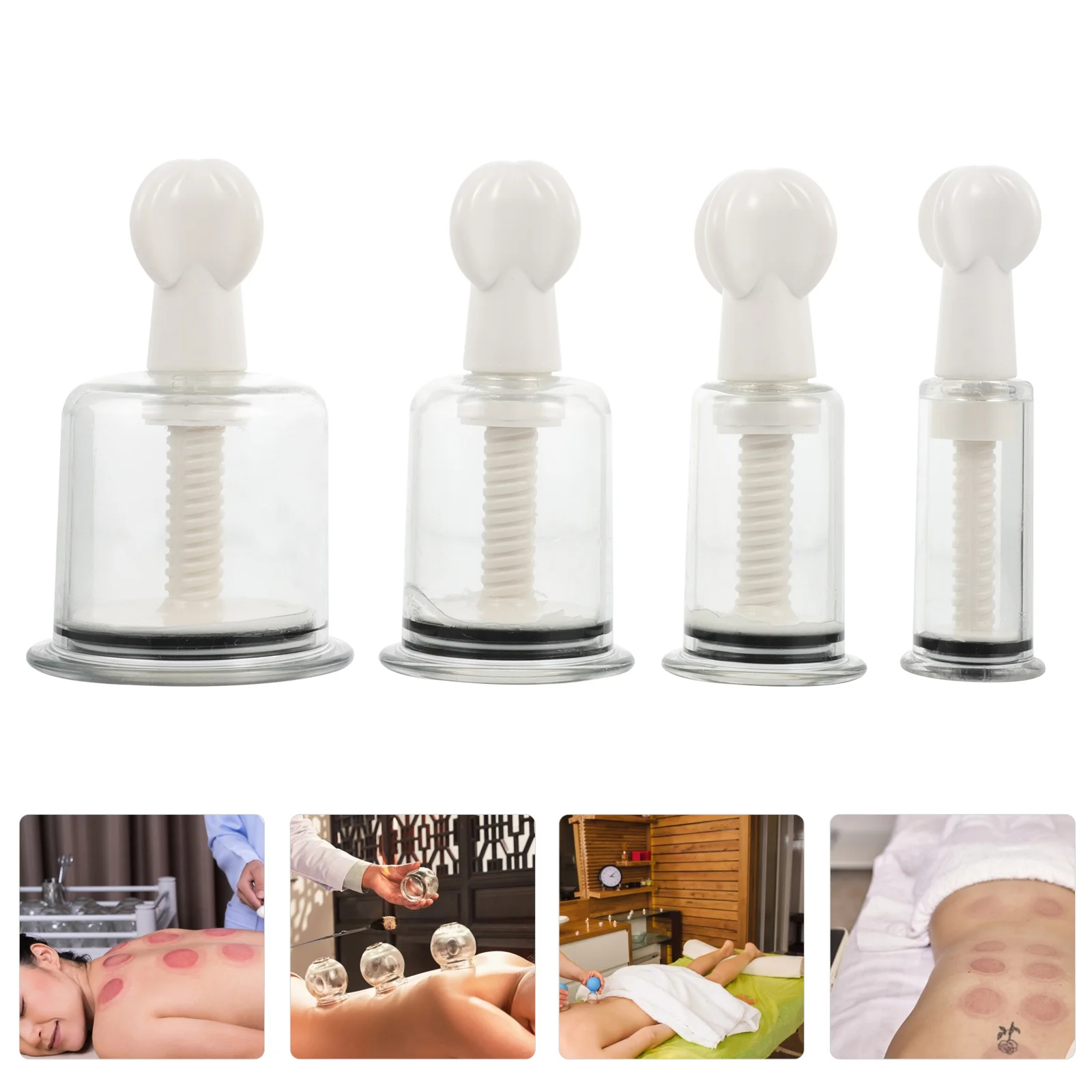 8 قطعة فراغ لظهر الظهر تدليك الكؤوس الكتف الرقبة لتخفيف الآلام تدليك الجسم أداة كبيرة العلاج الحجامة علب العلاج الجرار