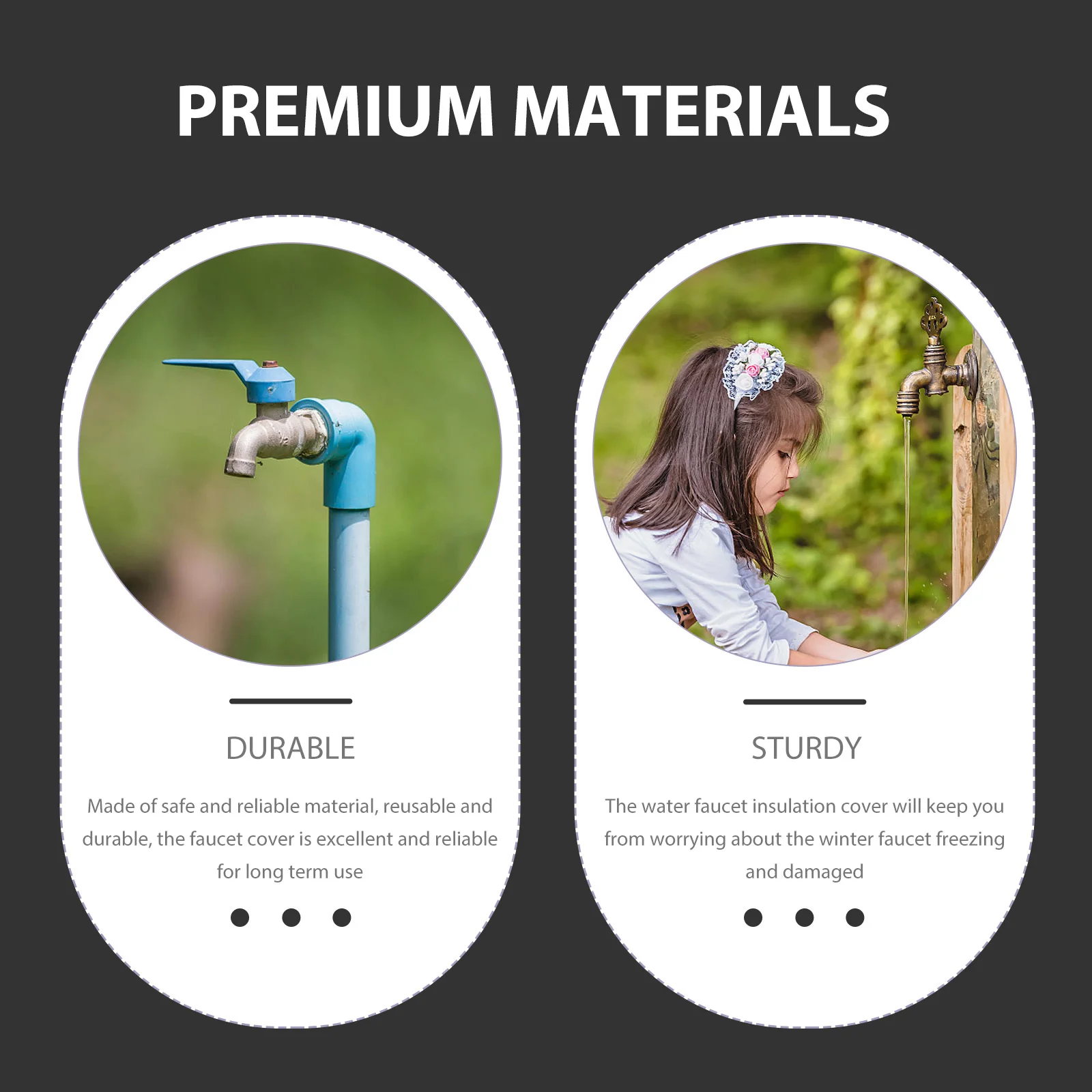 

2pcs Faucet Protector Anti Frost Tap Cover 210D Oxford Cloth Winter Outdoor Faucet Waterproof Insulation Kitchen Facility