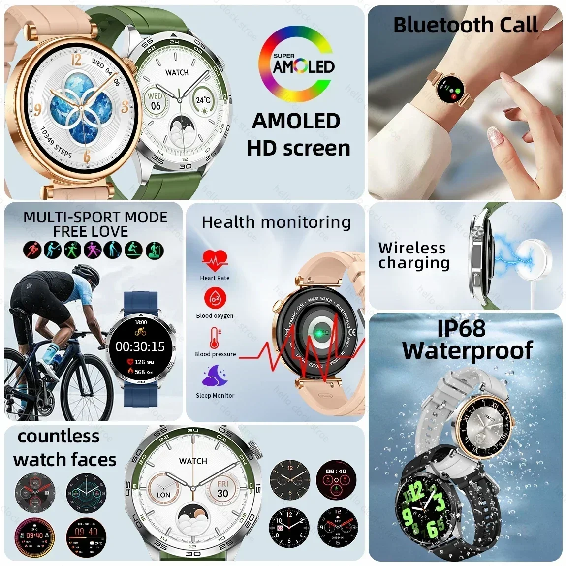 For Huawei GT4 Pro Smartwatch 2024 New HD AMOLED NFC Compass ChatGPT Dial Bluetooth Call Wireless Charging Smart Watch Men Women