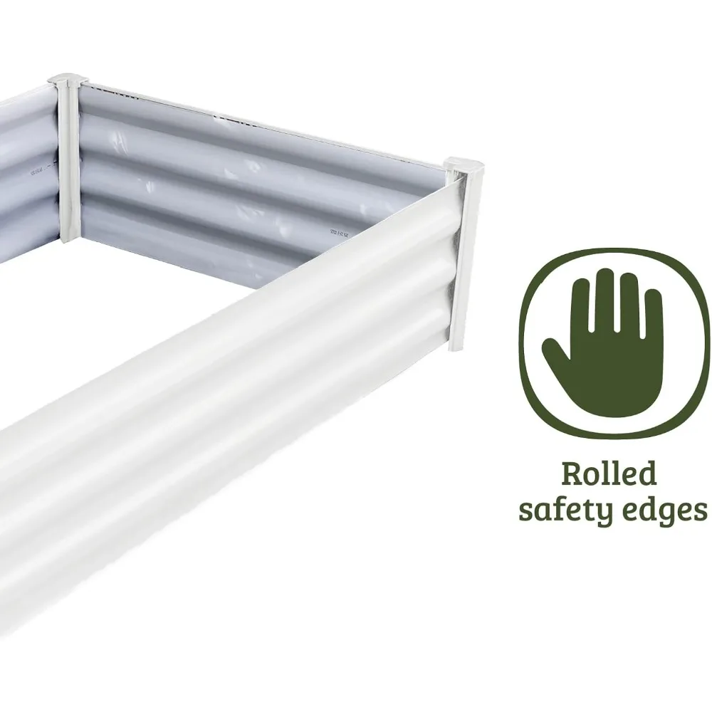 سرير حديقة مرتفع مجلفن مقاس 4 × 3 بوصات مع سهولة التجميع، تصريف فائق لحديقة المنزل