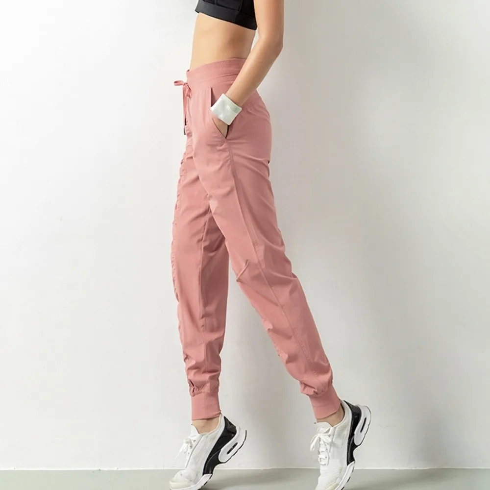 

Slimming Wrinkle Running Pants Tapered High Waist Yoga Pants Stretchy Breathable Fitness Pants Fitness