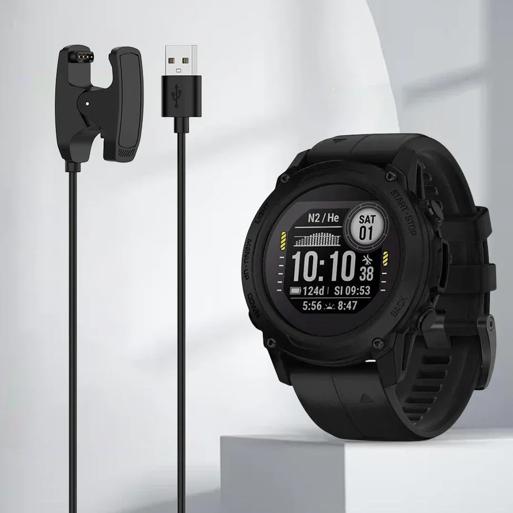 1M Fast Charging Cable Replacement USB Charging Cable Charger Dock Station Clip Cradle for Garmin Descent G1 Solar