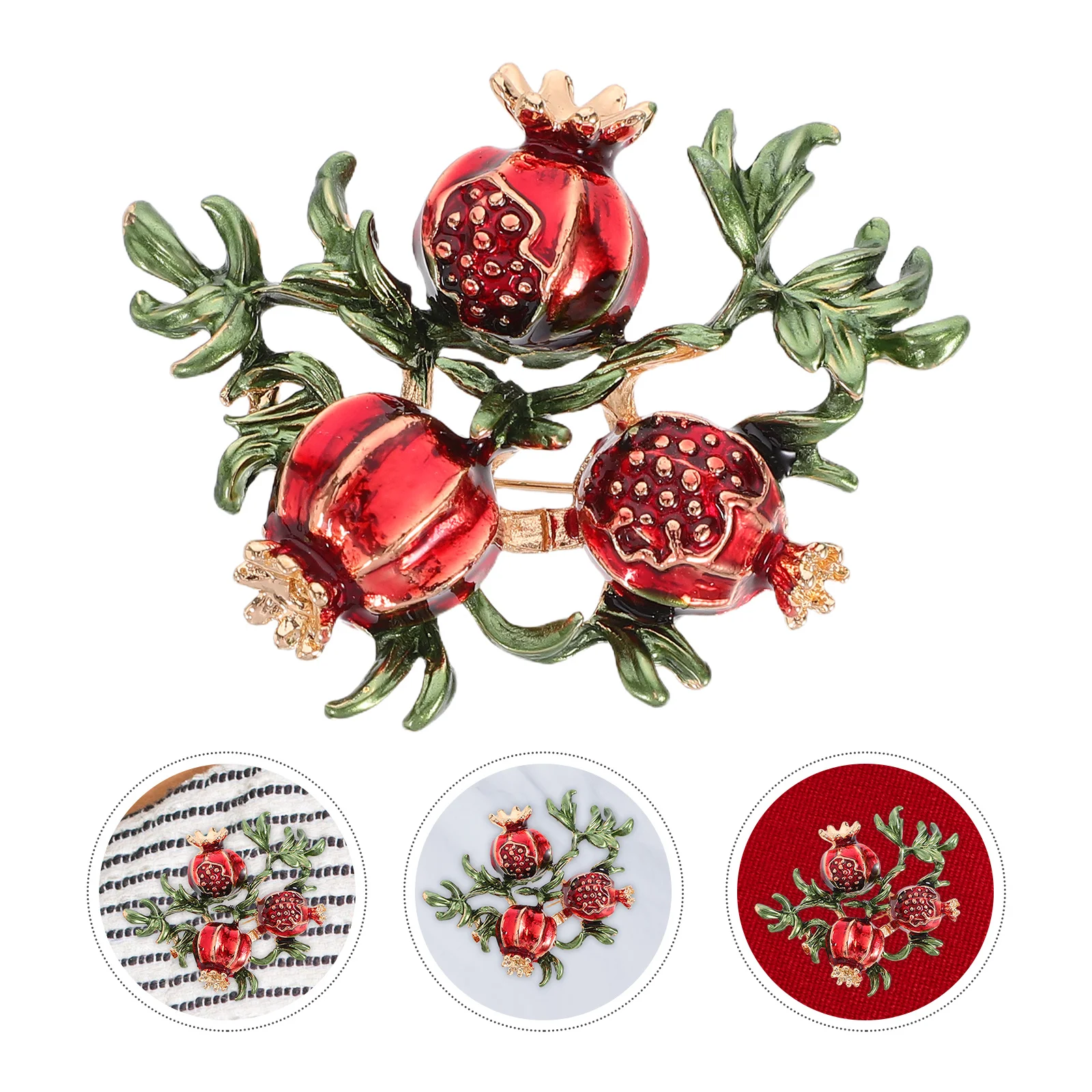 

2pcs Pomegranate Brooch For Women Fashion Alloy Breastpin Lightweight Elegant Pin Decorative Accessory Clothes Bags Hats Scarves