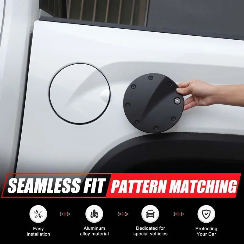 

For Toyota Tundra 2022-2025 Aluminum Alloy Black Car Fuel Tank Caps Fuel Tank Anti-Theft Lock Cover Car Accessories