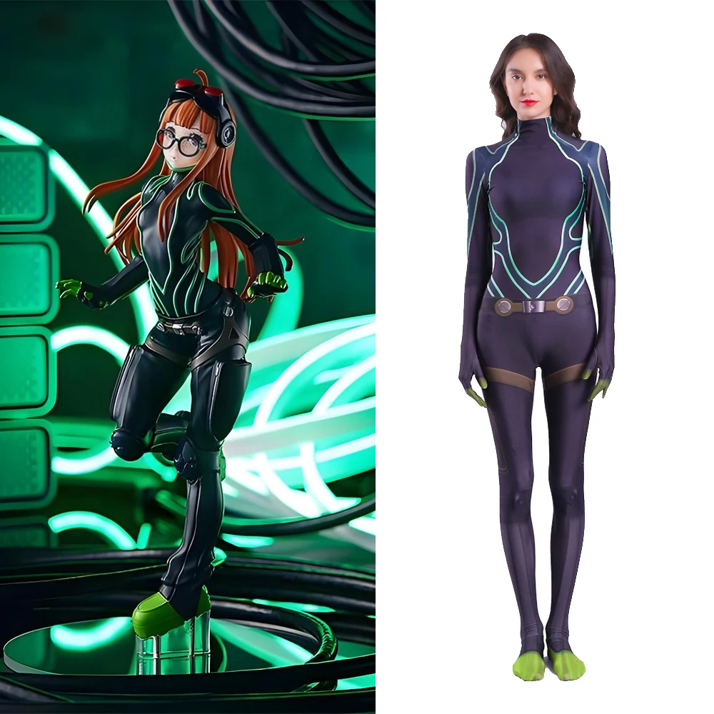 

Persona 5, косплей, боди из спандекса зентай с 3D принтом, комбинезоны на Хэллоуин, костюм Сакура Фutaба, костюм для косплея, боди для женщин