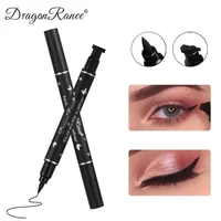 Delineador de ojos con sello de doble cabeza, lápiz delineador de ojos con sello negro, delineador de ojos resistente al agua de larga duración, lápiz con sello alado, maquillaje de ojos cosmético