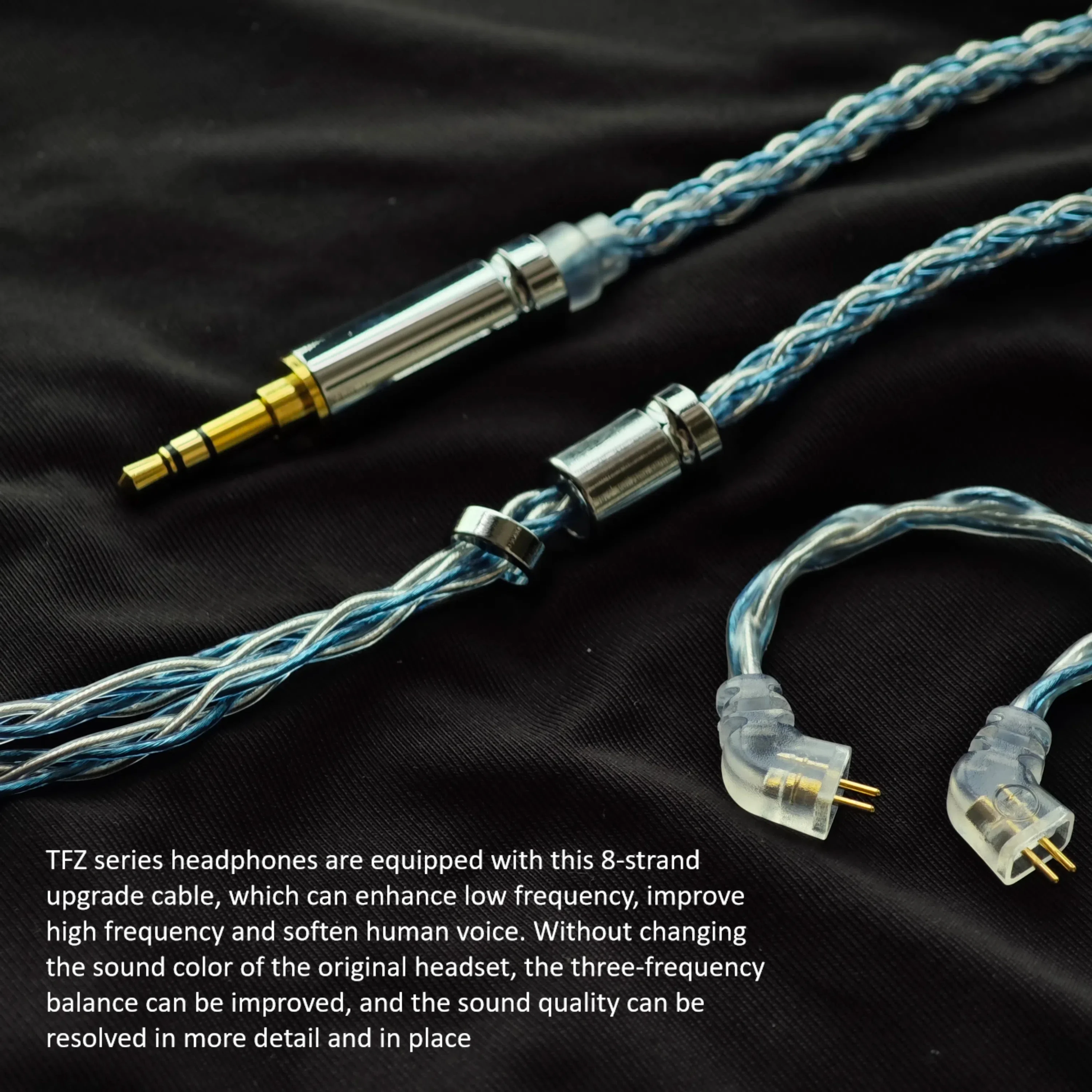 TFZ Headsets Cable 8 Cores OCC Silver Plated Upgrade Cable Earphones Cable For ESSENCE, KING KONG, MY LOVE, LIVE1PRO