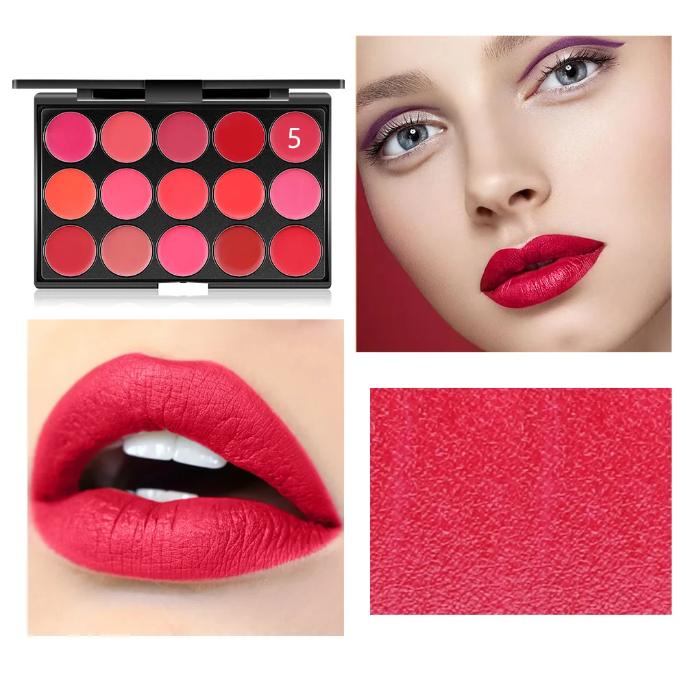 

New Style 15Colors Matte Lipstick Palette Waterproof Nutritious Lips Makeup Long Lasting Brand Lipstick