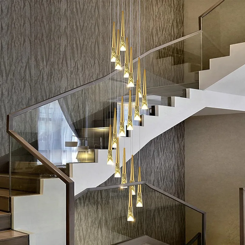 Modern home decoration crystal chandelier, stair Pendant lamp, living room Pendant lights, interior lighting