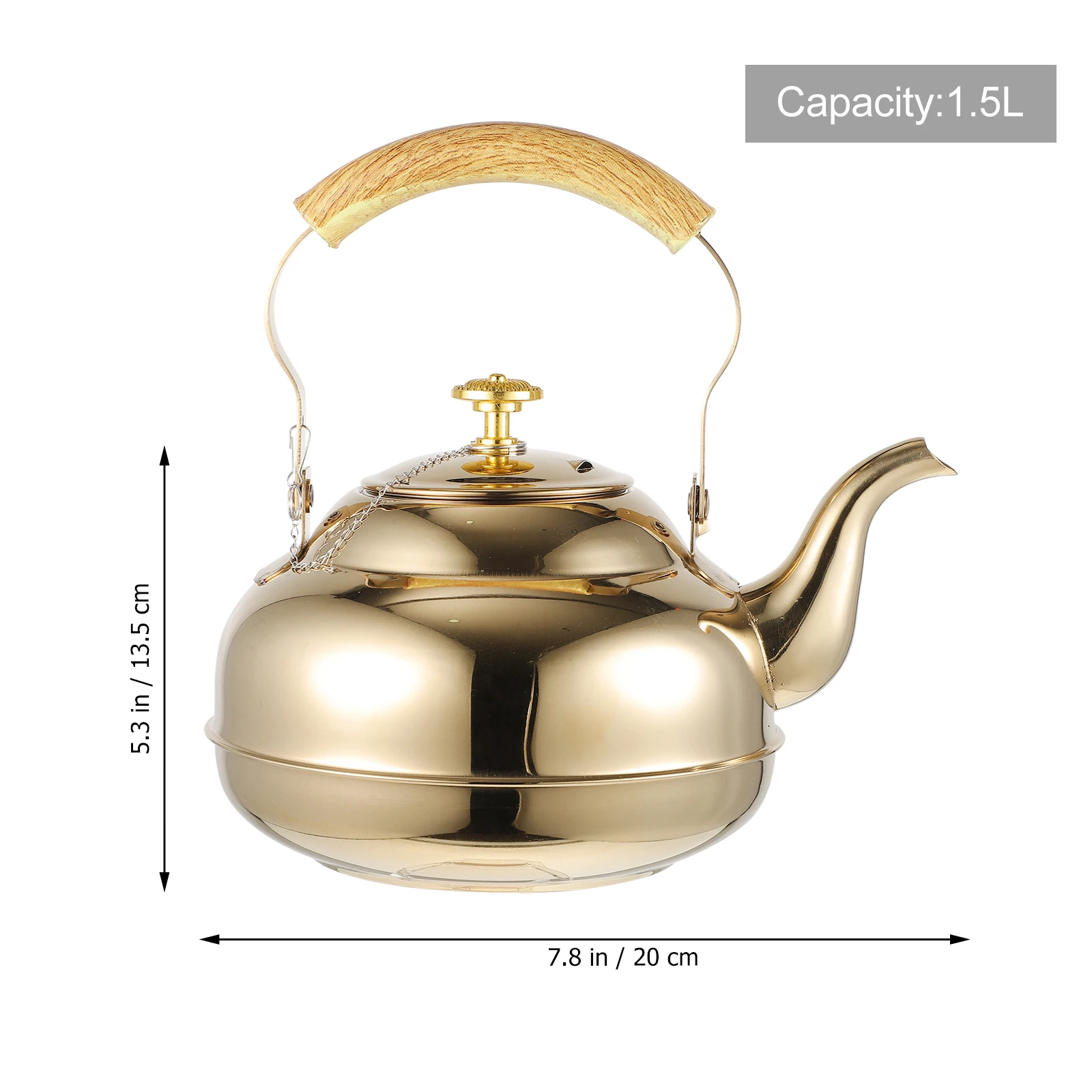 

Stainless Steel Tea Pot Golden Small Tea Pot Strainer Home Stainless Steel Teapot Kitchen Modern Practical Family Use