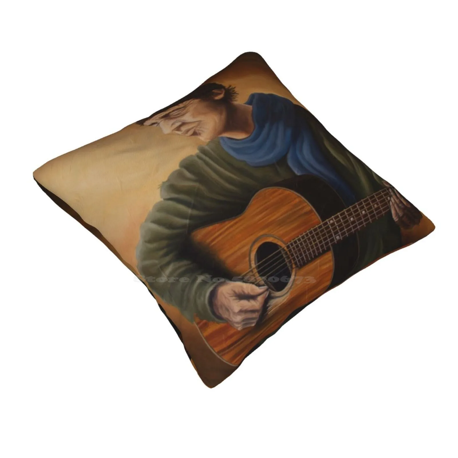 The Rambler Bedroom Office Hug Pillowcase Portrait Guitarist Spiritual Busker Musician Realism Figure