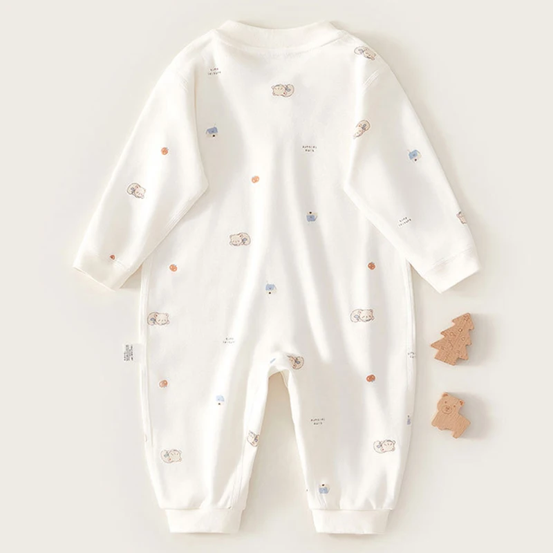 MILANCEL 0-2Y 2024 Autumn Baby Clothes Skin-friendly Underwear Newborn Romper Infant Cartoon Printed Seamless Jumpsuit Pajamas