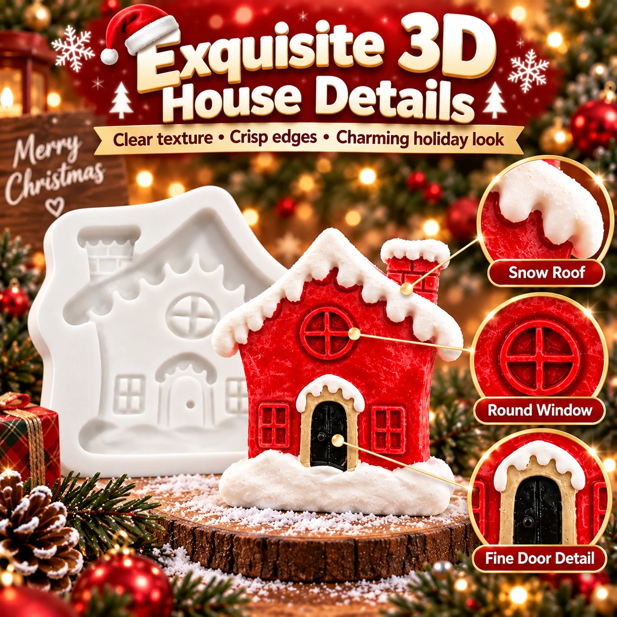 Christmas House Silicone Mold - Candle Mold Silicone 评论和价格