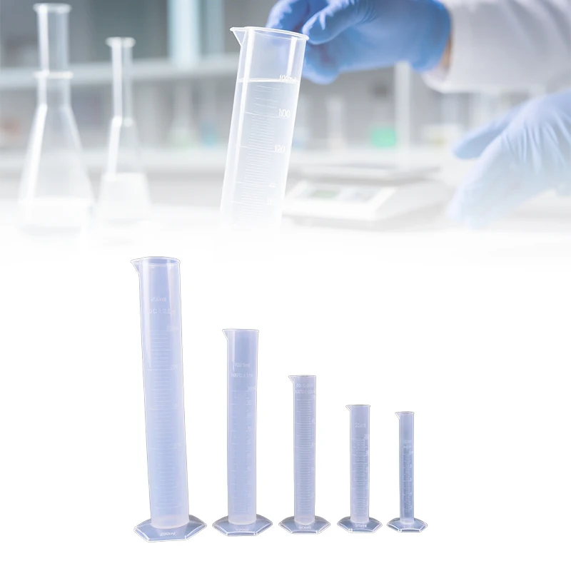 1pcs Transparents Measuring Plastic Graduated Cylinder Plastic Trial Test Liquid Tube Lab Tool 10ml,25ml,50ml,100ml,250ml