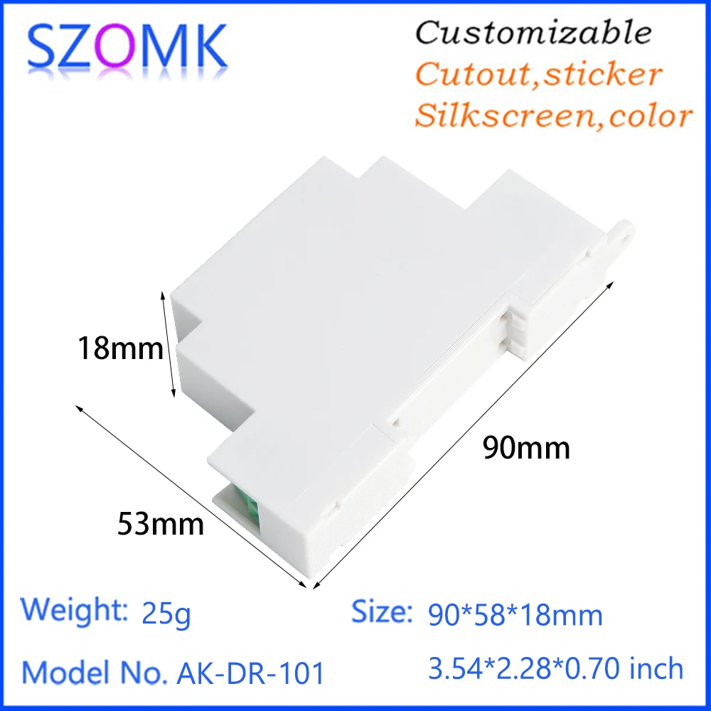 SZOMK 1Pcs/lot din rail junction box  90X58X18mm ABS plastic case enclosure terminal block