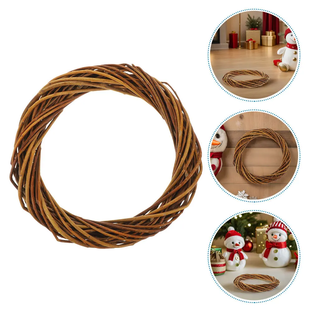 2 uds corona de mimbre ramita Natural guirnalda rústica anillos puerta delantera ventana pared manualidades suministros DIY corona de mimbre redonda