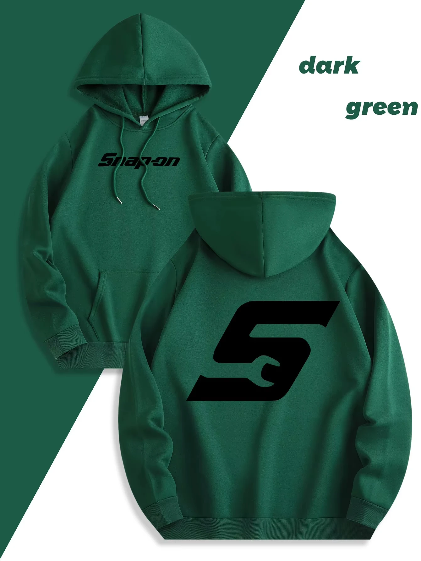 Rotes Snapon-Kapuzen-Sweatshirt, lässiger Langarm-Pullover aus 100% Polyester-Strickstoff, warme Kapuzenjacke für alle Jahreszeiten mit Kordelzug. – Detail 6
