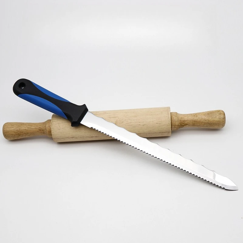 나일론 외장이있는 절연 칼 스테인레스 스틸 블레이드 절연 커터 양면 톱니 모양의 덕트 칼 도구