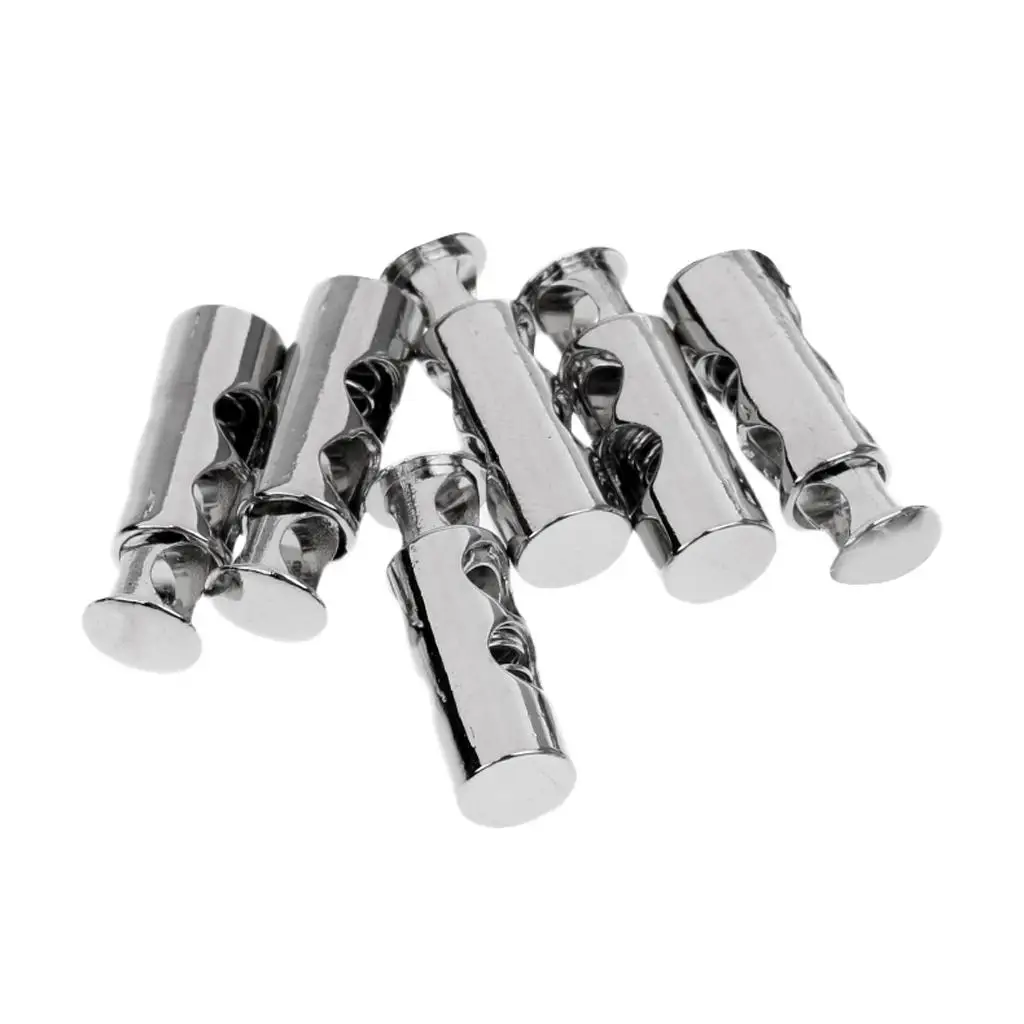 Spring Loaded Barrel Cord Lock Zinc Alloy Double Hole Stopper Toggles for Sewing Outdoor Clothes Tent